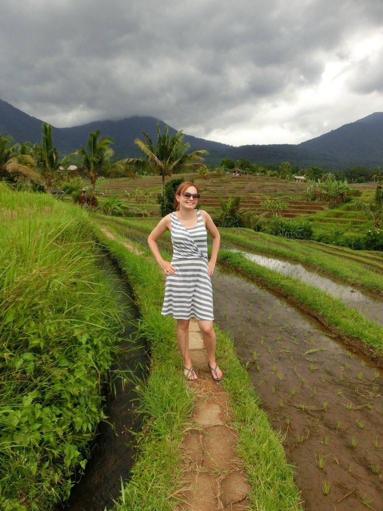 photo of my standing in a rice field in Vietnam